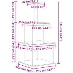MAISON EXCLUSIVE - Arbre à chat avec griffoirs en sisal crème 111 cm