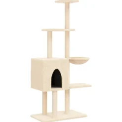 MAISON EXCLUSIVE - Arbre à chat avec griffoirs en sisal crème 145 cm
