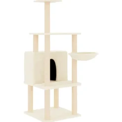MAISON EXCLUSIVE - Arbre à chat avec griffoirs en sisal crème 132 cm