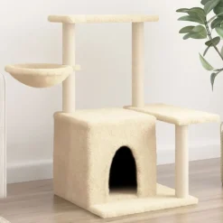 MAISON EXCLUSIVE - Arbre à chat avec griffoirs en sisal crème 83 cm