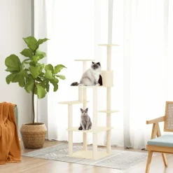 MAISON EXCLUSIVE - Arbre à chat avec griffoirs en sisal crème 153 cm