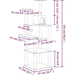 MAISON EXCLUSIVE - Arbre à chat avec griffoirs en sisal crème 153 cm