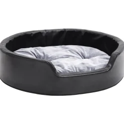 MAISON EXCLUSIVE - Lit pour chiens noir et gris 69x59x19 cm peluche et similicuir