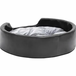 MAISON EXCLUSIVE - Lit pour chiens noir et gris 69x59x19 cm peluche et similicuir