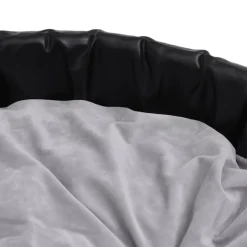 MAISON EXCLUSIVE - Lit pour chiens noir et gris 69x59x19 cm peluche et similicuir
