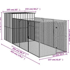 MAISON EXCLUSIVE - Niche pour chien avec cour gris clair 165x455x181 cm