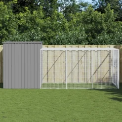 MAISON EXCLUSIVE - Niche pour chien avec cour gris clair 214x457x181 cm