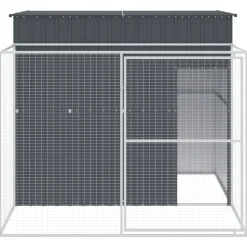 MAISON EXCLUSIVE - Niche pour chien avec cour anthracite 214x253x181 cm