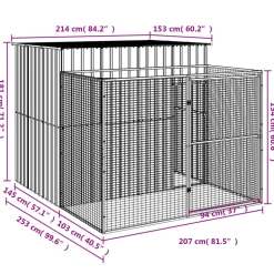 MAISON EXCLUSIVE - Niche pour chien avec cour anthracite 214x253x181 cm