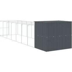 MAISON EXCLUSIVE - Niche pour chien avec cour anthracite 214x865x181 cm