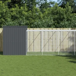 MAISON EXCLUSIVE - Niche pour chien avec cour anthracite 214x1069x181 cm