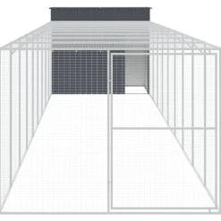 MAISON EXCLUSIVE - Niche pour chien avec cour anthracite 214x1069x181 cm