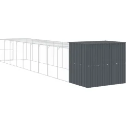 MAISON EXCLUSIVE - Niche pour chien avec cour anthracite 214x1069x181 cm