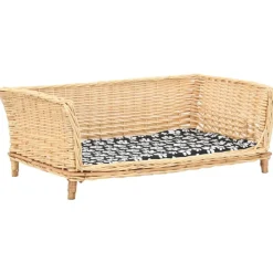 MAISON EXCLUSIVE - Panier pour chiens avec coussin 90x54x35 cm saule naturel