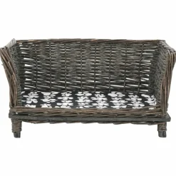 MAISON EXCLUSIVE - Panier pour chiens avec coussin gris 50x33x30 cm saule naturel