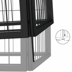 MAISON EXCLUSIVE - Parc pour chien 28panneaux noir 100x50cm acier enduit de poudre