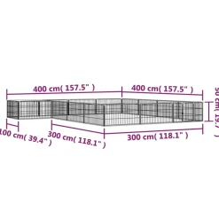 MAISON EXCLUSIVE - Parc pour chien 16panneaux noir 100x50cm acier enduit de poudre