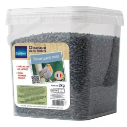 MULTITANKS - Seau de graines de tournesol noir 2 kgs pour oiseau de la nature - lot de 2