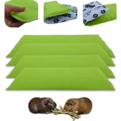 NEO SOLVO - Lot de 4 - tapis pour cochon d'inde et lapin en polaire 70 x 35 cm - polaire absorbant, lavable en machine, economique