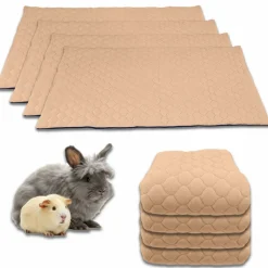 NEO SOLVO - Lot de 4 - tapis qui remplace la litière pour cochon d'inde et lapin - absorbant, imperméable, passe en machine 120 x 60 cm
