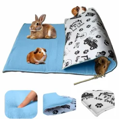 NEO SOLVO - Tapis pour cochon d'inde et lapin en polaire - 105 x 70 cm - polaire absorbant, lavable en machine, economique et ecologique