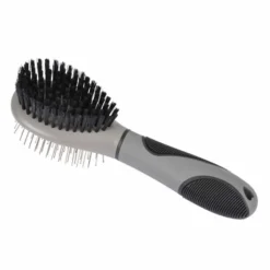 PARIS PRIX - Brosse de toilettage "double face" 22cm gris