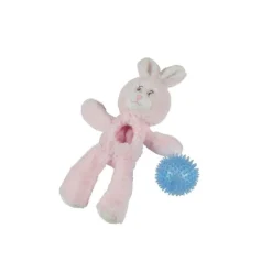 PARIS PRIX - Jouet pour chien sonore "pitchou le lapin" 27cm rose
