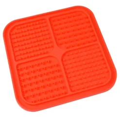 PARIS PRIX - Tapis de léchage animaux "silicone" 20cm rouge