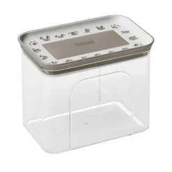 STEFANPLAST - Boite à friandises hermétique taupe 1.2 litres pour chien ou chat