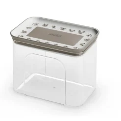 STEFANPLAST - Boite à friandises hermétique taupe 1.2 litres pour chien ou chat