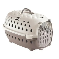 STEFANPLAST - Cage de transport smart chic taupe max 6 kg pour petit chien et chat