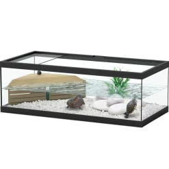 TERRATLANTIS - Aquarium pour tortue aquatique équipé noir L.75 x l.36 x H.25 cm