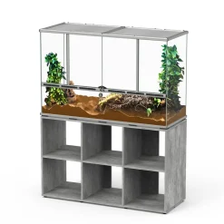 TERRATLANTIS - Terrarium et Meuble standard Gris L.118xP.45xH.75cm
