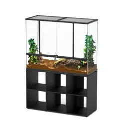 TERRATLANTIS - Terrarium et Meuble Standard Noir L.118xP.45xH.90cm