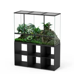 TERRATLANTIS - Terrarium et Meuble Standard Noir L.132xP.45xH.90cm