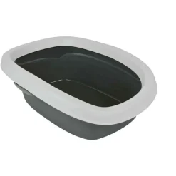 TRIXIE - Bac à litière carlo grise, avec rebord, 31 × 14 × 43 cm pour chat