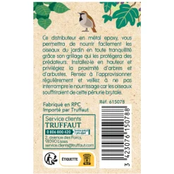 TRUFFAUT BIODIVERSITÉ - Distributeur de boules de graisse Treille en métal pour oiseaux