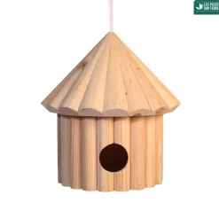 TRUFFAUT BIODIVERSITÉ - Nichoir Cocon en pin naturel pour mésanges - L.15 x l.15 x H.16 cm