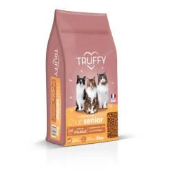 TRUFFY - Croquettes riches en volaille pour chat senior 6kg