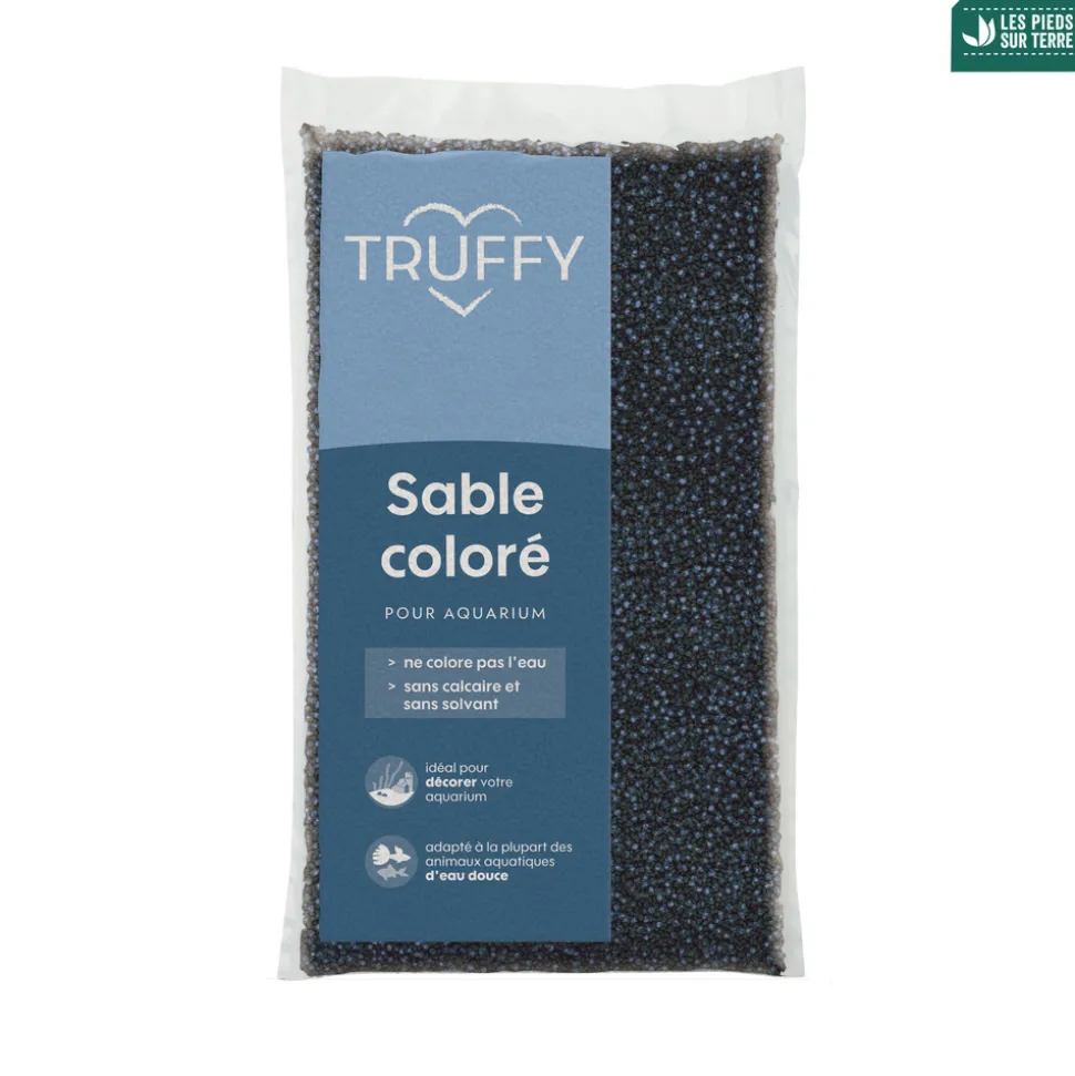 TRUFFY - Sable coloré pour aquarium d'eau douce Truffy bleu/noir 12Kg