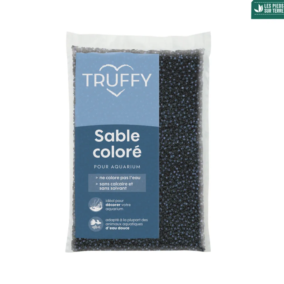 TRUFFY - Sable coloré pour aquarium d'eau douce Truffy bleu/noir 5Kg