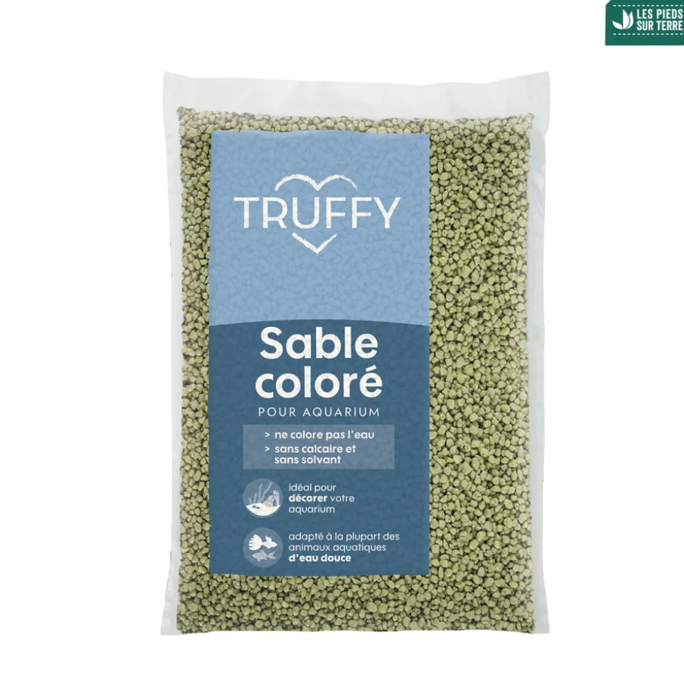 TRUFFY - Sable coloré pour aquarium d'eau douce Truffy vert 1Kg
