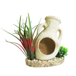 TYROL - Décor aquarium Tyrol amphore biscuit papyrus