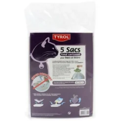 TYROL - Sac pour bac a litiere - - lot de 5 - fond cartonné - résiste aux griffes - 44 x 30 cm - pour chat