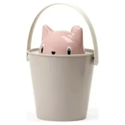 UNITED PETS - Seau de conteneur aliments pour chat rose/gris (20 x 28 cm)