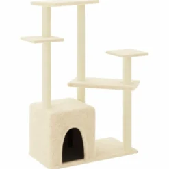 VIDAXL - Arbre à chat avec griffoirs en sisal crème 107,5 cm