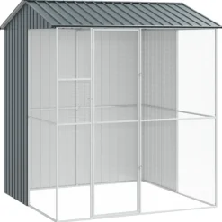 VIDAXL - Aviary pour oiseaux anthracite 215x210x247 cm en acier