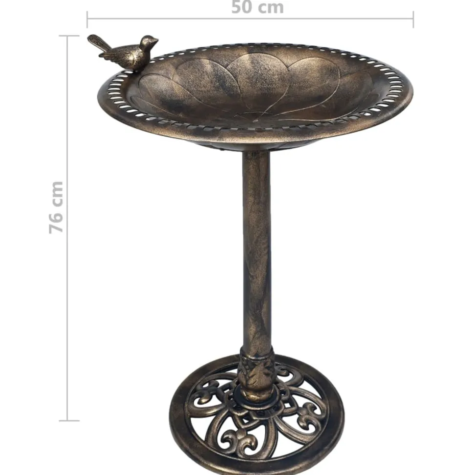 VIDAXL - Baignoire de jardin pour oiseaux bronze plastique