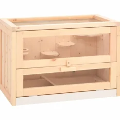 VIDAXL - Cage à hamster 60x35,5x42 cm bois massif de sapin