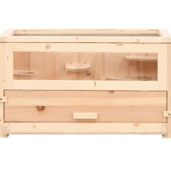 VIDAXL - Cage à hamster 60x30x35 cm bois massif de sapin